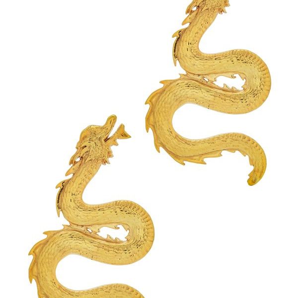 NATIA X LAKO_Large 24kt gold-plated dragon earrings_£180