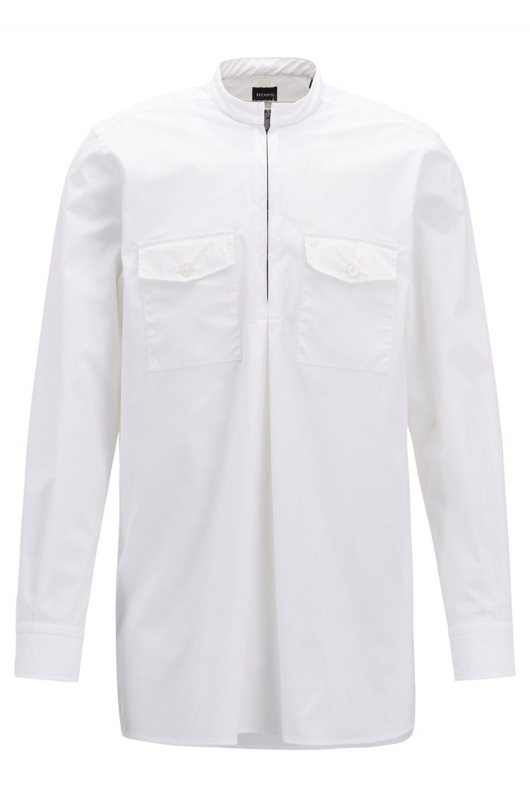 Relaxed-fit shirt with zipped half placket