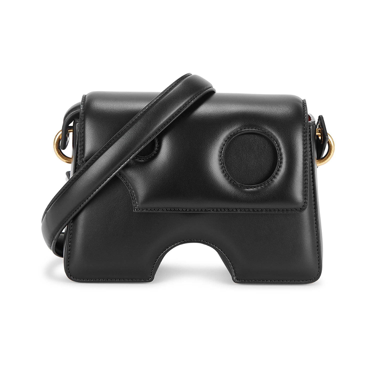 OFF-WHITE_Burrow 22 black leather cross-body bag_£910